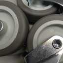 Finnhomy Caster Wheels 3 Inch Set of 4 Heavy Duty Threaded Stem Casters 5/16"-18x1-1/2 Swivel Rubber Industrial Castors Locking Wheels for Wire Shelving/Furniture/Carts Load Bearing 720 Lbs Gray