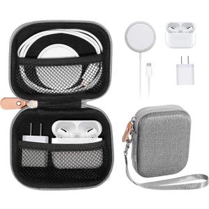 CaseSack All-in-One Case for iPhone MagSafe Charger & Battery Pack, Storage for Accessories/Power Adapter/Charge Cable/Docks, Compatible with AirPods 4/ Pro 3/2/ 1 (Tweed Gray)