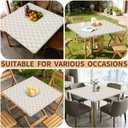 Square Fitted Table Cover with Elastic Edge Design Table Cover Waterproof Stain-Resistant Wipeable Table Cloth for Kitchen Dining Picnic Patio Outdoor Party Geometry 60x60 Inch