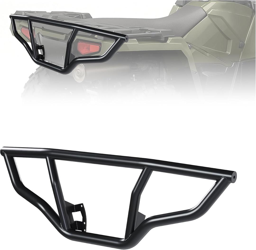 KUAFU Rear Brush Guard Compatible with 2014-2023 Polaris Sportsman Touring 570 450 HO Replace for 2879715 Back Bumper Protector Black Steel Powder Coated