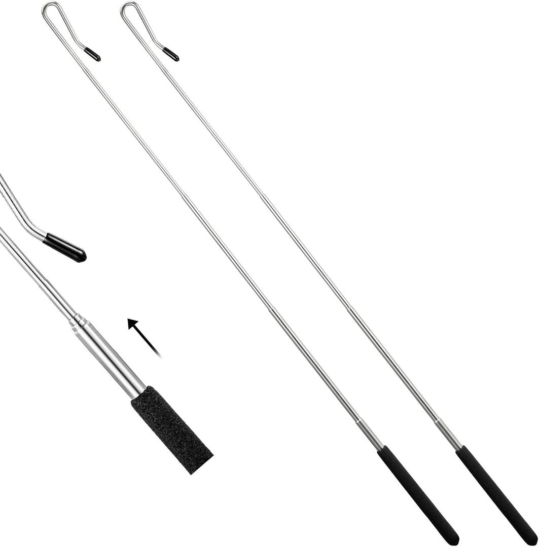 2pcs Adjustable Puppet Handles Arm Control Rod 8-21Inch Extendable Metal Puppet Stick Accessory Easy to Use Puppets Arm Rods Tool Practical Stainless Steel Professional Hand for Small Large Puppets