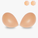 Adhesive Bra Strapless Push Up Bra Invisible Silicone Reusable Backless Bra for Women Beige C