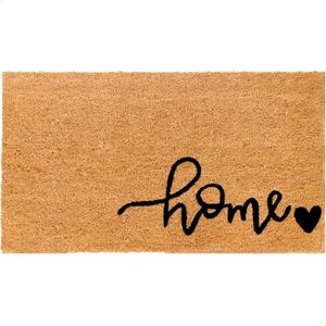 THEODORE MAGNUS Door Mat - Welcome Mat for Front Door with Non-Slip Backing - Durable Coir Doormat - Perfect for Outside Entrance and Entryway Matt - Outdoor/Indoor - Heart and Home - 17" x 30" (1'5" x 2'6" (Rectangular))