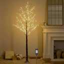 LITBLOOM Lighted Flokced Tree with Fairy Lights 6FT 330 LED, Snowy Tree with Lights for Indoor Outdoor Home Christmas Holiday Decoration