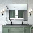 Mirrorons Beveled Mirror, Wall Mirror 40" x 32", Frameless Rectangle Bathroom Vanity Mirror with Beveled Edge, Hangs Horizontally or Vertically. Upgraded Shatterproof Mirror, Bathroom, Gym.