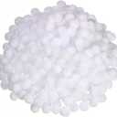 2000 Pieces 0.5 Inch Christmas Pom Poms Crafts Mini Pompoms Balls for Craft DIY and Hobby Supplies(White)