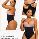 SHAPELLX Shapewear Tummy Control Seamless High Waisted Body Shaper Waist Slimming Thong Underwear Girdle Tummy Slimmer (Black)