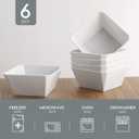 6 x Samsle Porcelain Cereal Bowls, 16 oz Square Serving Bowls Set, 5 Inch White Ceramic Bowls for Salad, Soup, Snack, Dessert and Marmalade, Dishwasher & Microwave Safe, Set of 6