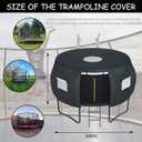 XCZ trampoline cover, trampoline tent, with ventilation Windows, open design. Suitable for 14tf eight-bar circular trampolines, waterproof/sunshade/storage protection