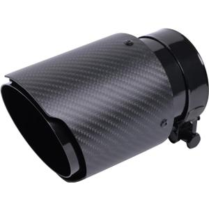 Carbon Fiber Exhaust Tip 2.5" Inlet to 4"Outlet, Universal Tailpipe 2.5 Inch Exhaust Muffler Tip (Matte)