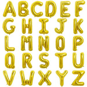 TONIFUL 52 Pieces16 Inch Gold Letter A-Z Balloons,Custom Phrase Mylar Foil Alphabet Letter DIY Personalized Phrase Banner for Birthday Anniversary Celebration Graduation Party Supplies Decoration