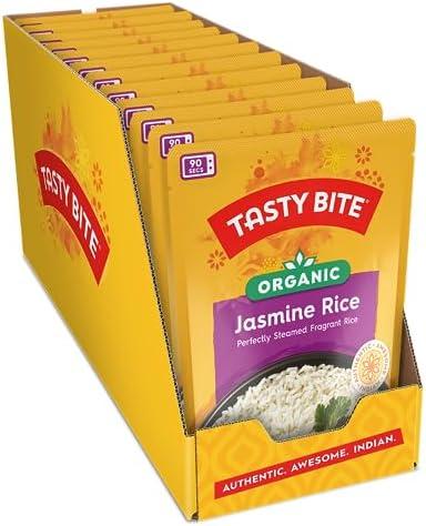 Tasty Bite Jasmine Rice, Microwaveable Cooked Rice, 8.8 Ounce (Pack of 12) By 09/2026