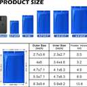 100 Pack Resealable Mylar Bag, Smell Proof Bags Resealable Packaging Supplies for Food Storage Small Business (Blue, 4" X 6")