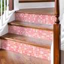 5 Sheets Peel and Stick Backsplash, Self Adhesive Wall Tiles, 3D Adhesive Tile Backsplash, 12"x12"Premium Self Adhesive Wall Tiles Peel and Stick for Kitchen, Bathroom, RV(Pink Diamond)