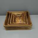 4 Pieces Decorative Wood Crates for Party Display, Large Rustic Farmhouse Wooden Nesting Storage Crates with Handles for Wedding Birthday Home Party Decoration