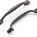 Hickory Hardware 10 Pack Solid Core Kitchen Cabinet Pulls, Luxury Cabinet Handles, Hardware for Doors & Dresser Drawers, 5-1/16 Inch (128mm) Hole Center, Rustic Iron, Refined Rustic Collection