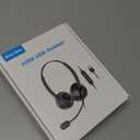 USB Headset with Microphone for PC, Computer Headset with Mic, Wired Headset with USB-A & Type-C, Mute, In-Line Controls Call Center Headphone for Work PC Laptop Office Phone Meeting Zoom Skype