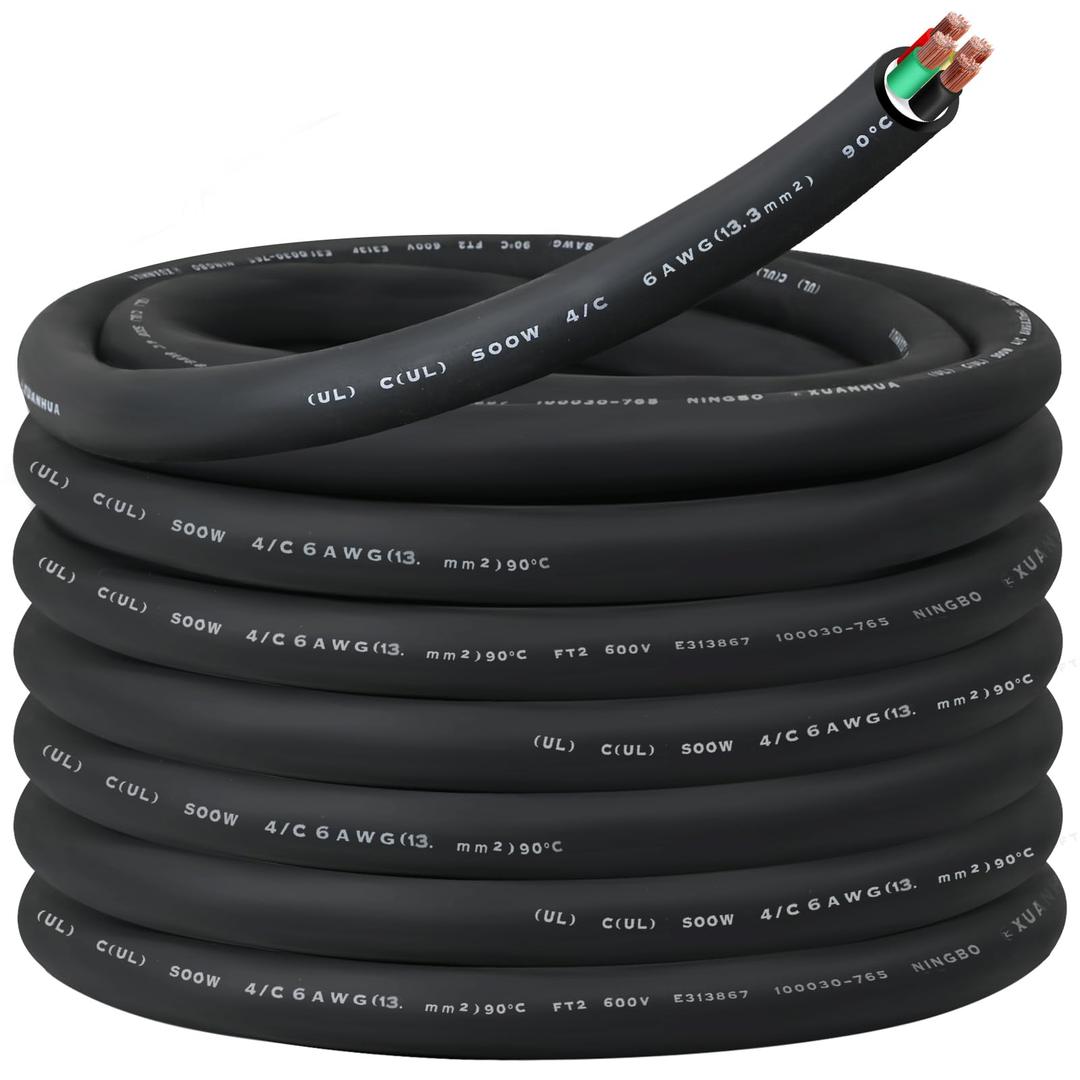 BXXSDLL Electrical Power Cable, S00W, 50 Ft