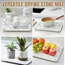 Stone Drying Mat For Kitchen Counter, Marble Drying Stone For Kitchen Counter, 15.8 x11.8" Stone Drying Mat, Stone Mat For Kitchen Sink, Diatomaceous Earth Dish Drying Mat, Dish Drying Stone (White)
