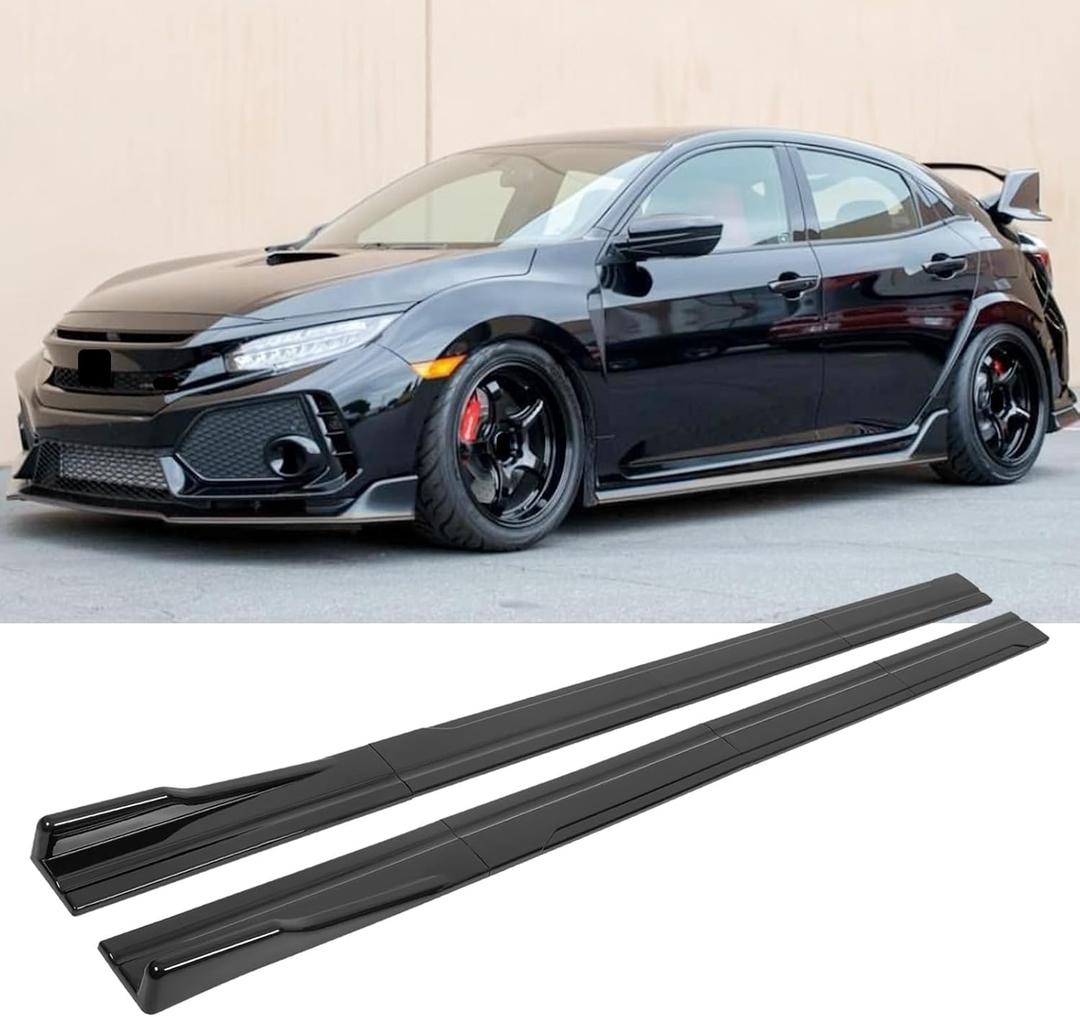 Universal Car Side Skirts 8PCS 86.6inch/2.2m,Black Extension Splitter Lip Pair Side Skirt Body Kit Splitters Diffuser Compatible with Mercedes Benz W205 W204 W212,Toyota(8pcs+Black, 86.6inch)