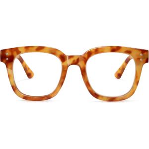 Madison Avenue Oversized Blue Light Blocking Glasses for Women Fashion Blue Light Blockers Anti Eyestrain & UV Protection Computer Eyeglasses (Orange Demi)