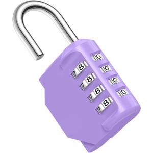 Puroma Combination Lock 4 Digit Waterproof Locker Locks Secure Outdoor Padlock for Gym Lockers, Toolboxes, Gates, Fences, Storage, Sports Locker, Cabinets (Purple)