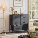 WLIVE Dresser for Bedroom with 6 Drawers, Closet Dresser with Fabric Bins, Chest of Drawers for Closet, Living Room, Hallway, Dark Grey