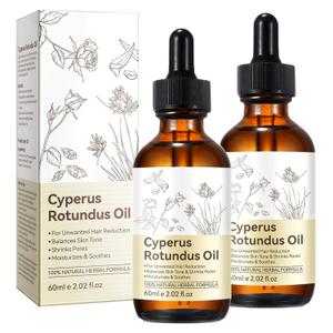 Premium Cyperus Rotundus Oil 2PCS - Reducing Body Hair Growth | 100% Pure Cyperus Rotundus Essential Oil for Smooth Skin & Hair Removal, 60ml