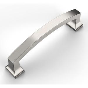 Amerdeco 10 Pack Brushed Satin Nickel 4 Inch(102mm) Hole Centers Kitchen Cabinet Pulls Cabinet Hardware Kitchen Handles for Cabinets Cupboard Handles Drawer Pulls ZH0009BSN