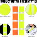 4 Packs Yellow High Visibility Safety Seat Belt Cover Reflective Seat Belt Covers for Cars Trucks Seat Belt Compliance 17.7 x 2.7