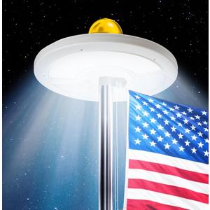 Deneve Ultra-Bright Flag Pole Light - 128 LED Lights - Solar-Powered - Auto Dusk to Dawn - Waterproof Design (White)