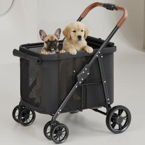 Dog Stroller for Large & Medium Dogs Up to 80 Lbs, Black