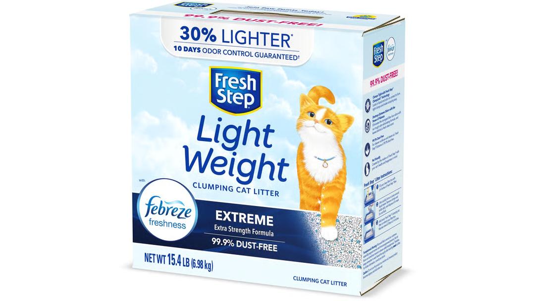 Fresh Step Simply Unscented Light Weight Clumping Litter, Fresh Step Unscented Cat Litter With Activated Charcoal Technology, 15.4 lb. Box