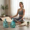 Sea Turtle Yoga Figurines – Zen Meditation Turtle Statues for Coastal Home Decor, Yoga Sea Turtles for Living Room, Bedroom, Bathroom, Zen Garden & Mindfulness Spaces