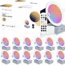 12 Pack Smart Recessed Lighting 6 Inch, Ultra-Thin LED Recessed Lighting 12W 1200LM Smart Downlight with Junction Box, Compatible with Alexa/Google Assistant - ETL and Energy Star Certified (RGB (Red, Green, Blue))