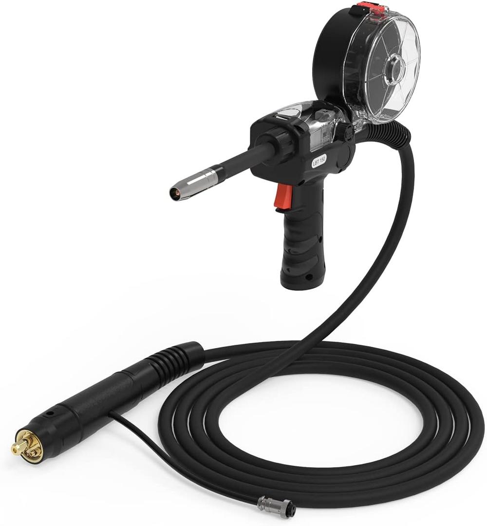 YESWELDER 150A Spool Gun LBT150, 10ft Cable Fits YESWELDER MIG-250 PRO/MIG-205DS PRO/MIG-185DS PRO/YWM-211P/YWM-200 MIG WelderEuropean Connector Welder with 2-Pin Control Switch