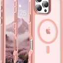 Magnetic for iPhone 16 Pro Max Case, [Compatible with MagSafe][Military Grade Drop Protection][Heavy Duty Protection][Non-Slip][Shockproof] 2-Layer Durable Bumper Phone Case 6.9''-Pink