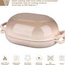 VORRINGARD Enameled Cast Iron Sourdough Bread Oven, Dutch Oven, Loaf Cast Iron Bread Pan for Homemade Bread Baking, Meatloaf Pan with Lid, 7QT, Latte
