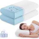 Sweetcrispy Cooling Gel Memory Foam Pillows for Sleeping, Back and Side Sleeper Support, Standard Size and Medium Firm, Bed Pillows for Adults with Washable Cover and Breathable Mesh – 2 Pack, White