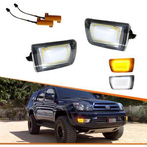 ADIIL Clear Switchback LED Front Bumper Turn Signal Light Fog Lamp For 2003-2005 Toyota 4Runner2PCS Turn Signal Lamp DRL, Clear Lens Switchback(Amber & White)Lights