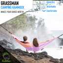 Grassman Camping Hammock Double & Single Portable Hammock with Tree Straps, Lightweight Nylon Parachute Hammocks Camping Accessories Gear for Indoor Outdoor Backpacking, Travel, Hiking, Beach