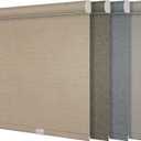 Boolegon Blackout Roller Shades for Windows, Cordless, Linen Fabric, Roller Blinds, Thermal Insulated Fabric UV Protection, Window Shades for Home, Office, Bedroom, Door, Blackout-Beige, Custom Size