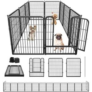 Jhsomdr Dog Playpen 32 inch 10 Panels Portable Dog Fence Outdoor for Yard Indoor Dog Pen for Medium/Small Dogs, Large Pet Puppy Playpen Heavy Duty Pet Fence for RV Camping, Yard