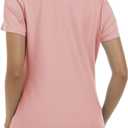 MoFiz Womens Zip up Golf Polo Shirt Short Sleeve Workout Golf Top Moisture Wicking Lightweight Tennis Shirts (Pink, XL)