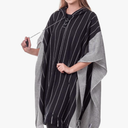 Alpaca Cape Poncho for Women - Black and White Knitted Shawl, One Size