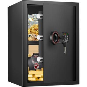 [19.7" Tall] Large Home Safe Box, Anti-theft Safes with Dual Alarm System, Programmable Keypad and Spare Keys, Digital Fire Proof Safe for Home Money Firearm Documents Medicines