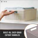 BINO | Woven Plastic Basket | Small (Natural Grey), 5-Pack | THE JUTE COLLECTION | Home Organization, Space - Saving Storage, Stylish Design | Jute Basket | Plastic Storage Basket