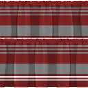 Emvency 2 Pack Valances Window Treatments, Red Grey White Striped Blackout Adjustable for Living Room Bathroom Bedroom Kitchen Over Sink, 52x18 Inch Rod Pocket Valances (Horizontal Stripes Red)