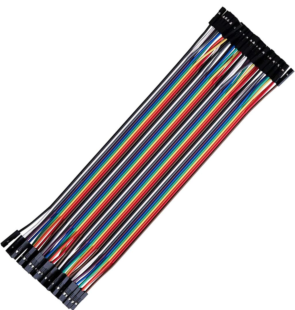 40pcs 20 cm (8 inch) Female to Female Multicolored Dupont Wire Breadboard Jumper Ribbon Cables Compatible with Arduino Projects(F/F)