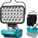 Cordless LED Work Light for Makita 14.4V/18V LXT Battery, Portable Flashlight Jobsite Light Spotlight Tool for Makita BL1850, Lamp Flood Light for Repairing/Outdoor Camping/Garages/Emergency(No Battery) (Blue)
